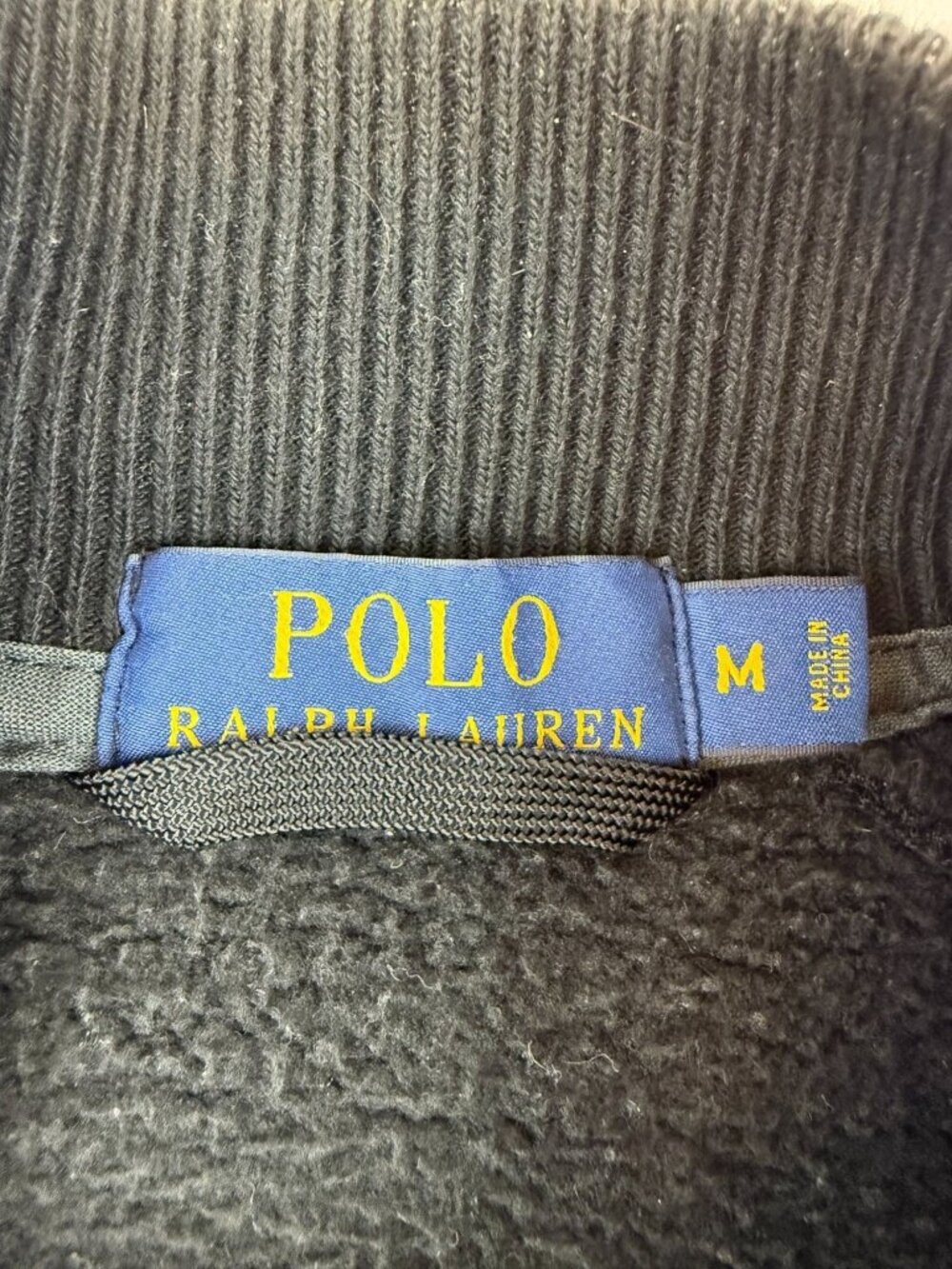 Polo Ralph Lauren Men's Black Varsity Jacket M Button Patch - Picture 3 of 9